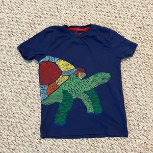 Mini boden t shirt with embroidered turtle, 6-7yr